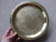 Messingteller Tablett orientalisch goldfarben rund Ø 25 cm - Niddatal