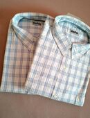 NEU 2x Seersucker Hemd Kurzarm Weiß-Blau 45/46 in 38440