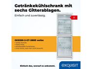 exquisit Getränkekühlschrank GKS350-2-GT-280D weiss, 173 cm hoch, 60 cm breit, 320 L Volumen, Getränkekühlschrank mit Glastür, LED