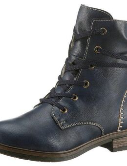 Rieker Winterstiefelette, Winterboots, Blockabsatz, schaftumspielende Schnürung