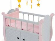 CHIC2000 Puppenbett Puntos Grey, aus Holz mit Mobile
