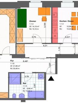 große 3-Raum Wohnung in dem Hochparterre mit Austritt - Cottbus