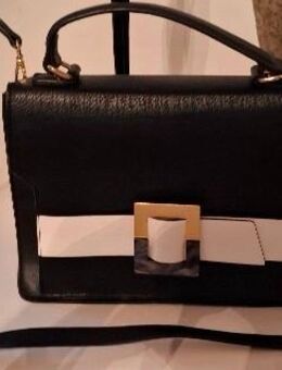 Handtasche. Schwarz Weiß 25 x 25 x 11cm. Diana. Kunstleder. Henkeltasche. - Kempen