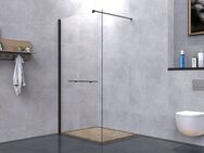 welltime Walk-in-Dusche Plus, Einscheibensicherheitsglas, Duschwand inkl. Ablage mit Handtuchhalter, mit Aluminium-Wandprofil