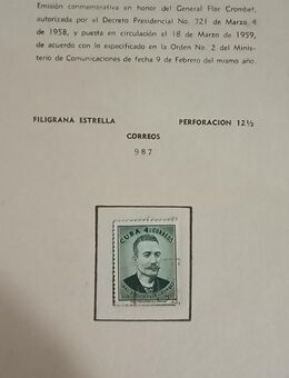 Absolute Rarität - Ersttagsblatt aus Kuba von 1959 - Neckarbischofsheim