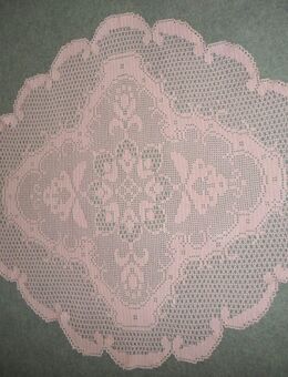 Tischdecke rund altrosa, Handarbeit, Vintage antik - Rödermark