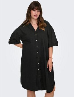 ONLY CARMAKOMA Blusenkleid CARCOCO SS BLK SHIRT DRESS WVN Sommerkleid