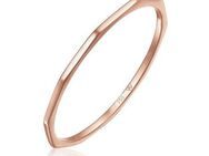 Elli Premium Fingerring Kantiges Design 750 Rosegold