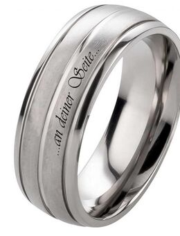 Herrenring Titanring HT019 mit individuell Außengravur - Aholming