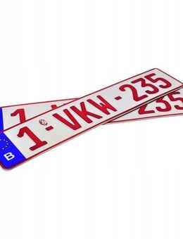Autokennzeichen KFZ Kennzeichen für Sammler oder Showzwecke original geprägt Belgien Nummernschild Set 5673 - Wuppertal