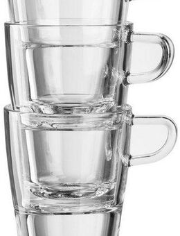 LEONARDO Latte-Macchiato-Glas SENSO, Edelstahl, Glas, (4-teilig) inkl. 2 Löffel