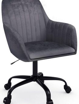 INOSIGN Bürostuhl Perry2, eleganter Samtstuhl, schwarzes Drehkreuz,Polsterung in Längsnaht-Optik