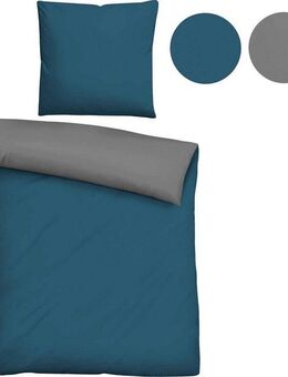 Biberna Wendebettwäsche Alma in Gr. 135x200, 155x220 oder 200x200 cm, Linon, 2 teilig, Bettwäsche aus Baumwolle, Reißverschluss, Bettwäsche mit Wendeoptik