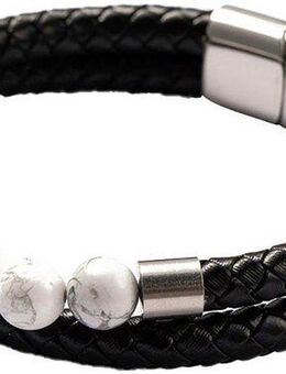 Firetti Armband Schmuck Geschenk Armschmuck Armkette Edelstein Perlen, Onesize, Made in Germany - mit Howlith oder Türkis (beh)