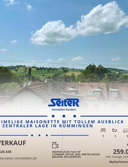 In zentraler Lage von Rümmingen: Heimelige Maisonette mit tollem Ausblick - Rümmingen