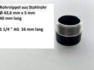 Rohrnippel aus Stahlrohr Ø 42,6 mm x 5 mm 40 mm lang 11/4" AG 16 mm lang - Leopoldshöhe