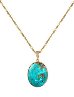 Zeeme Kette mit Anhänger Silber 925 vergoldet 42+5cm lang mit rek. Türkis