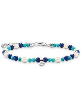 THOMAS SABO Armband blaue Steine und Perlen, A2064-775-7-L19V, mit Süßwasserzuchtperle