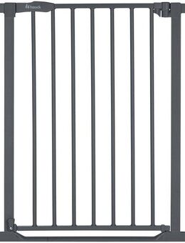 Hauck Türschutzgitter Clear Step 2, Dark Grey, auch als Treppenschutzgitter verwendbar, 75-80 cm, flacher Durchgang