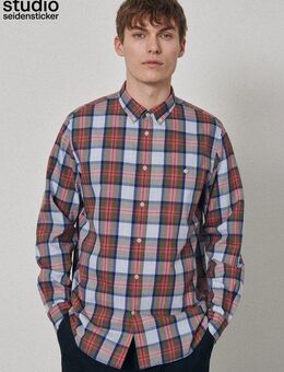 studio seidensticker Businesshemd Studio Regular Langarm Button-Down-Kragen Karo