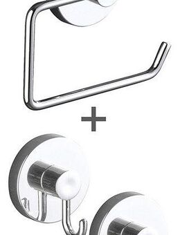 WENKO Toilettenpapierhalter Vacuum-Loc® Modell Milazzo (Set), inkl. 2 Wandhaken, Befestigen ohne Bohren