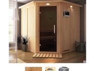 Karibu Sauna Jarla, BxTxH: 210 x 210 x 202 cm, 68 mm, (Set) 9-kW-Bio-Ofen mit externer Steuerung