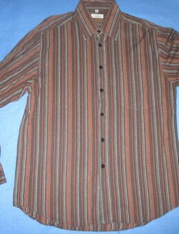 NEU * DESIGNER * Freizeit * Business * Langarm * Streifen * Flanell * Hemd "C. B. Carl Banks" Gr. 40- 41/ M * braun * khaki * weiß * - Riedlingen