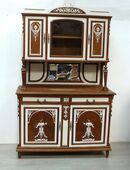 Antikes Buffet Eiche Vollholz + Cremeweiß, um 1910, Jugendstil / Gründerzeit in 53489