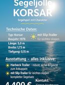 Segeljolle Korsar (Bj. 1976) – mit Zubehör zum Lossegeln in 61184