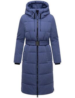 Navahoo Steppmantel Herbstnebel 14 langer Damen Wintermantel mit Taillengürtel