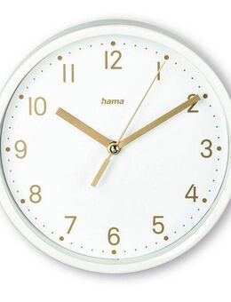 Hama Tischuhr Tischuhr "Madeira", Ø 16 cm, ohne Ticken, Weiß geräuscharm, mit ausklappbarem Standfuß