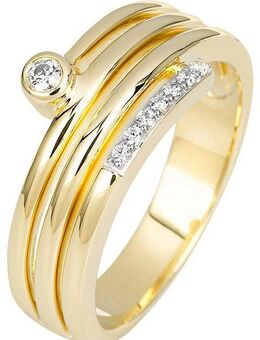 JOBO Fingerring, 585 Gold mit 8 Diamanten