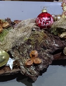 Weihnachts-Adventsdekoration mit Baumrinde Künstler Bastler 60x30cm - Spraitbach