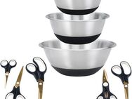 KING Schüssel EASYCUT, Edelstahl, (Set, 8-tlg), 3 Schüsseln aus Edelstahl, 5 Scheren