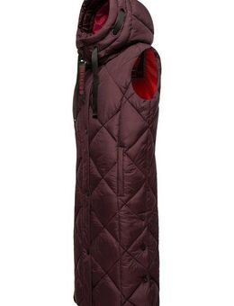Navahoo Steppweste Schnuckel warme Damen Outdoor-Weste lang mit Kapuze