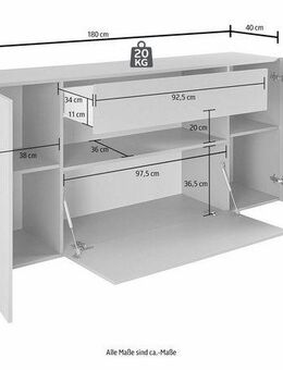 INOSIGN Sideboard Potenza, Breite 180 cm, ohne Beleuchtung