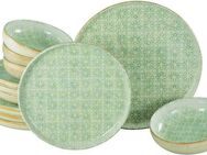 CreaTable Teller-Set Uno Emiliana, Tellerset 12-tlg (12-tlg), 4 Personen, Steinzeug, Shabby Look, Vintage Style
