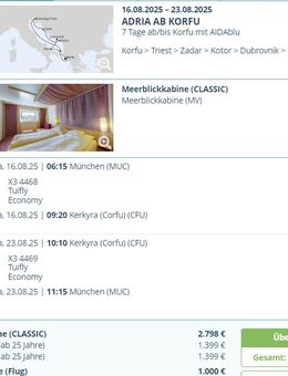 AIDA Last Minute Restplätze ab 550,- € p. P. - Wertheim