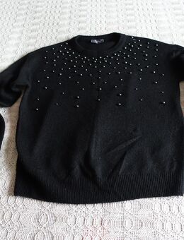Pullover, Strickpullover, mit Perlen, schwarz, Gr. XS bzw. ca. Gr. 34, Yessica - Hamburg
