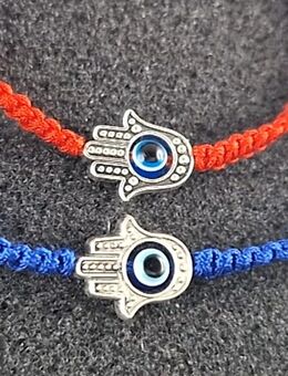 2 Stück Blaues Rotes Armband Fatimas Hand mit Nazar Boncuk Auge Blick Armschmuck 12,90* - Villingen-Schwenningen
