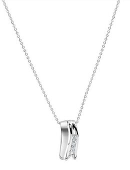 Zeeme Kette mit Anhänger 925/- Sterling Silber rhodiniert Zirkonia