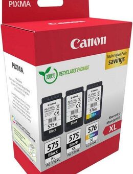 Canon Multipaket mit zwei ergiebigen Canon PG-575XL / einer CL-576XL Tintenpatrone (Packung, 3-tlg)