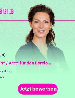 Ärztin* / Arzt* für den Bereich Gesundheitsschutz und Umweltmedizin - Unna