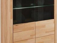 Home affaire Stauraumvitrine Ribe,125cm hoch,112cm breit,4 breite Fächer Korpus Holzwerkstoff,2Türen mit Glaseinsatz, Böden versetzbar