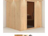 Karibu Sauna Solida, BxTxH: 210 x 184 x 202 cm, 68 mm, (Set) 9 KW-Ofen mit integrierter Steuerung