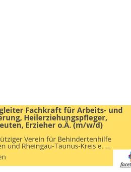 Bildungsbegleiter Fachkraft für Arbeits- und Berufsförderung, Heilerziehungspfleger, Ergotherapeuten, Erzieher o.Ä. (w/m/d) - Wiesbaden