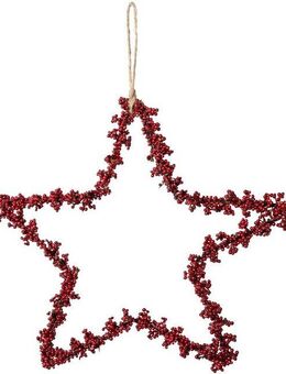 Creativ deco Dekostern Weihnachtsstern, Weihnachtsdeko rot, 6 St., mit Mini-Beeren, Hängedekoration, 6er Set, Ø ca. 15 cm