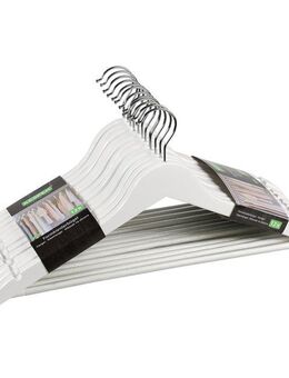 KESPER® Kleiderbügel Formkleiderbügel, 12er Set, FSC, (Set, 12-tlg), mit rutschfestem Hosensteg und praktischen Rockkerben