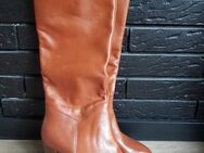 NEU * Echt- Leder * Langschaft * High-Heels * Stiefel * Boots "Salamander" Gr. 38/ 5 * cognac * hell- braun * - Riedlingen