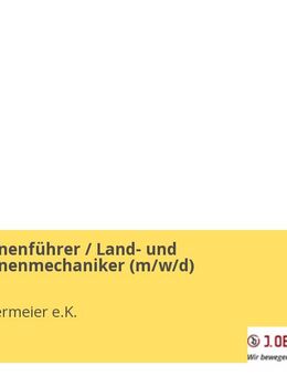 Baumaschinenführer / Land- und Baumaschinenmechaniker (m/w/d) - Zolling